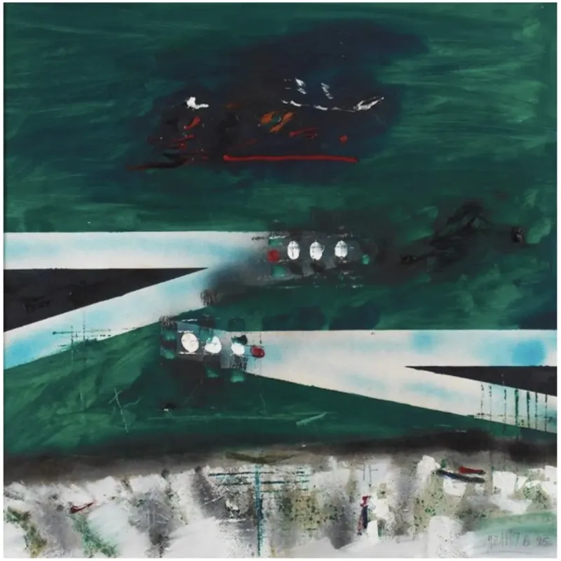Zahit Büyükişliyen, “Yeşil Rüya” — oil on canvas, 1995 — Marius Art Gallery