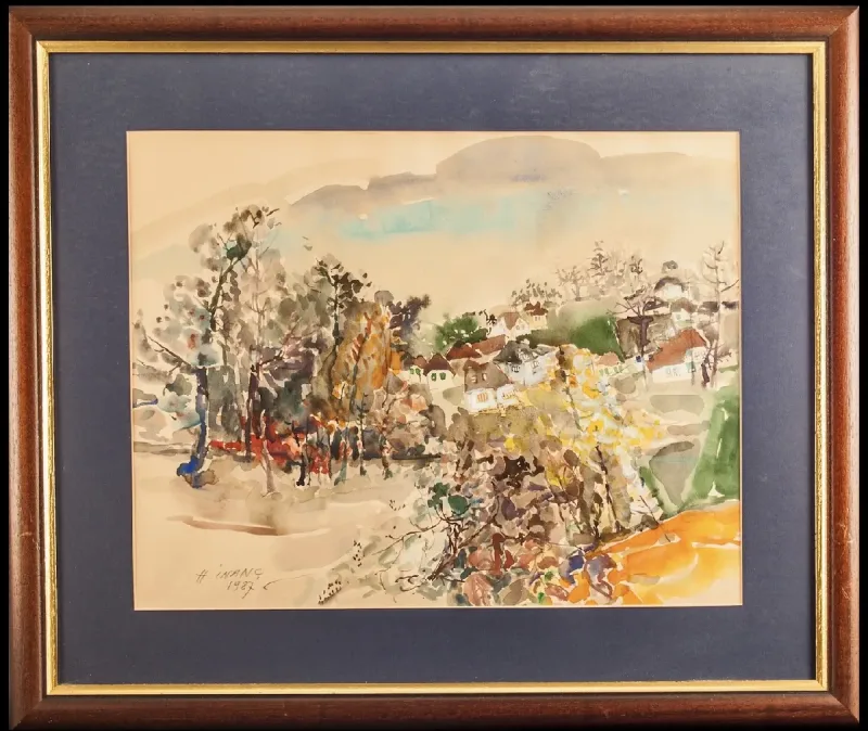 Hamza İnanç — watercolour on paper, 1987 — Marius Art Gallery