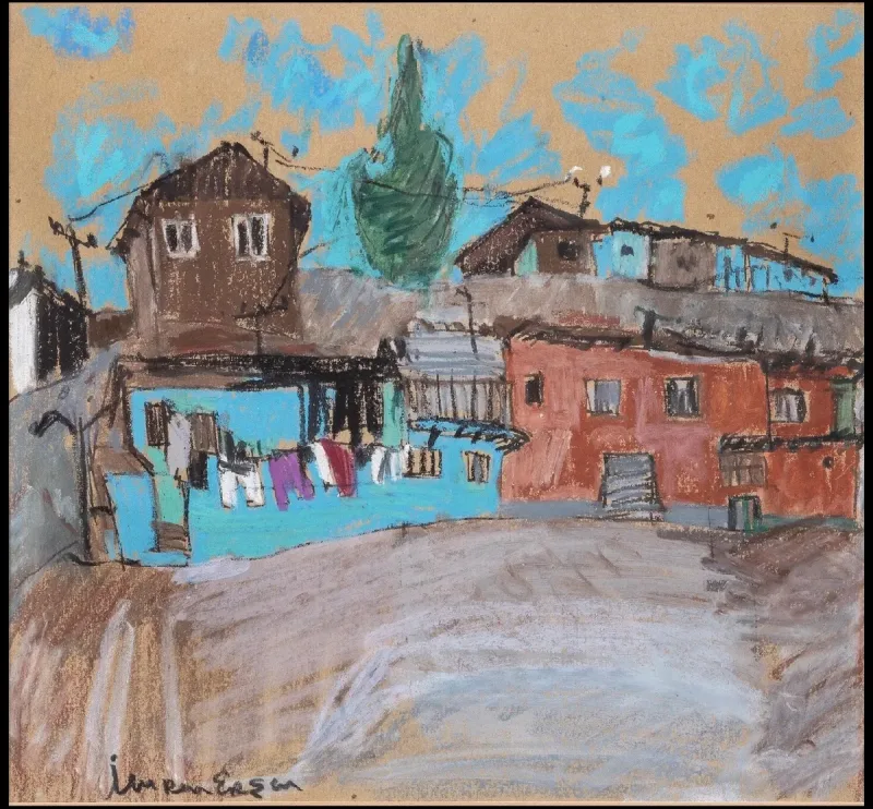 İmren Erşen — pastel on cardboard — Marius Art Gallery