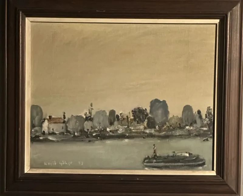 Reşit Gökçe — oil on canvas laid on board, 1997 — Marius Art Gallery